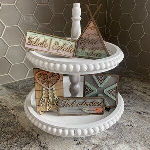 Tiered Tray Decor - Wild & Free - Yoga